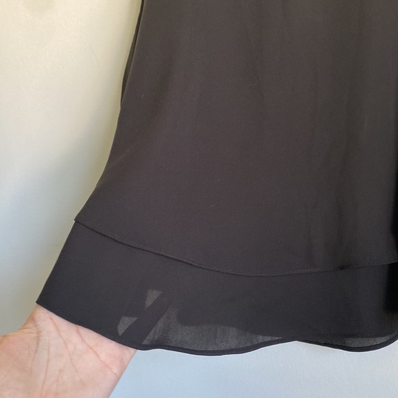 ZARA Sleeveless Layered Office Blouse Top • Solid Black • XS - Picture 2 of 9